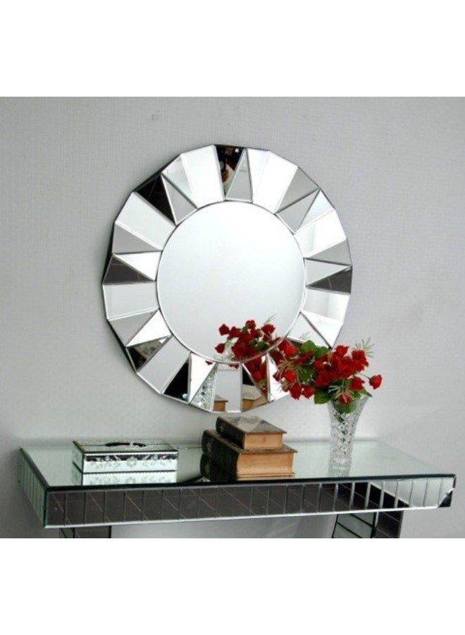 Decorhills Round Wall Mirror – Silver Circle Decorative Mirror with Special Ornate Frame for Living Room, Bedroom, Bathroom, Vanity, Hallway Home Décor - Image 3